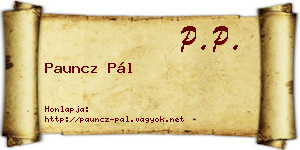 Pauncz Pál névjegykártya